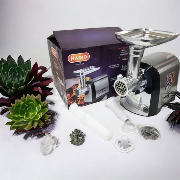 Мясорубка Magio MG-269, 2400 W, мясорубка электрическая металл, мясорубка с металлическим редуктором 00018951 фото