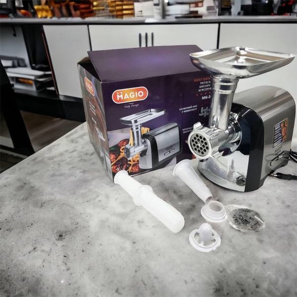 Мясорубка Magio MG-269, 2400 W, мясорубка электрическая металл, мясорубка с металлическим редуктором 00018951 фото