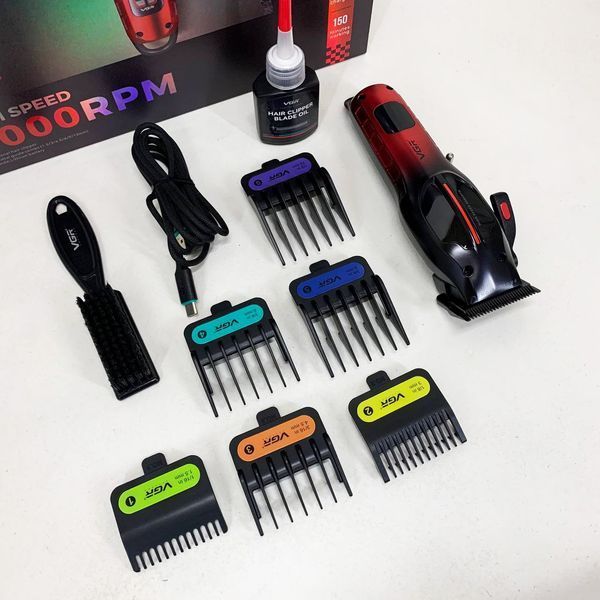 Акумуляторна машинка для стрижки VGR V-026 RED. Колір: червоний 00014901 фото