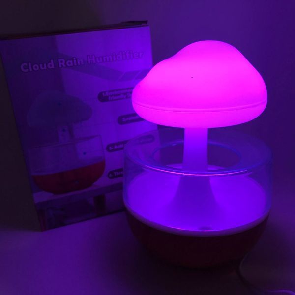 Нічник-зволожувач з ефектом дощу Cloud Rain Humidifier, Аромадіфузор зволожувач повітря для дому 00012668 фото