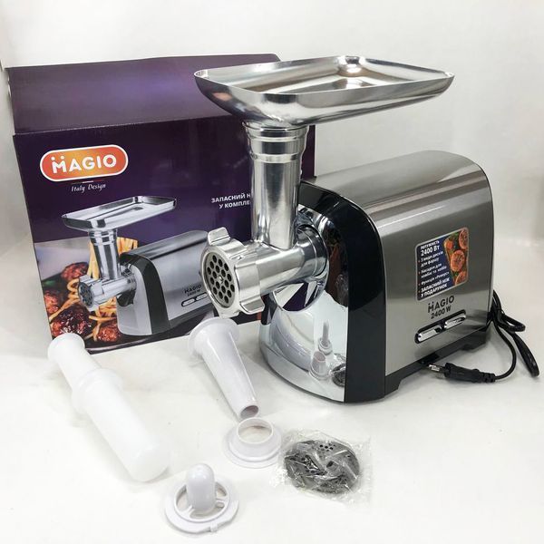 Мясорубка Magio MG-269, 2400 W, мясорубка электрическая металл, мясорубка с металлическим редуктором 00018951 фото