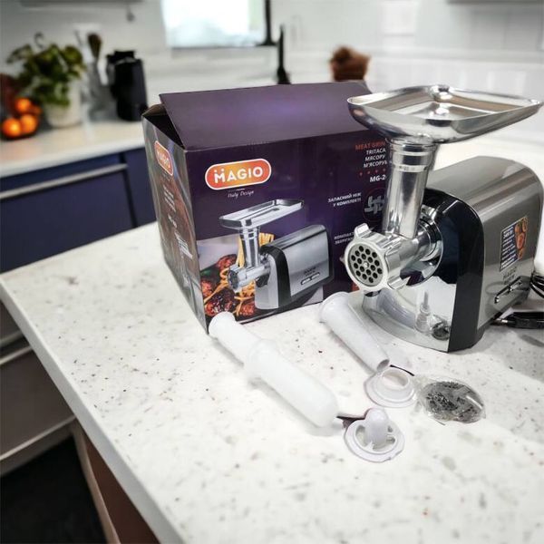 Мясорубка Magio MG-269, 2400 W, мясорубка электрическая металл, мясорубка с металлическим редуктором 00018951 фото