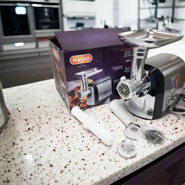 Мясорубка Magio MG-269, 2400 W, мясорубка электрическая металл, мясорубка с металлическим редуктором 00018951 фото