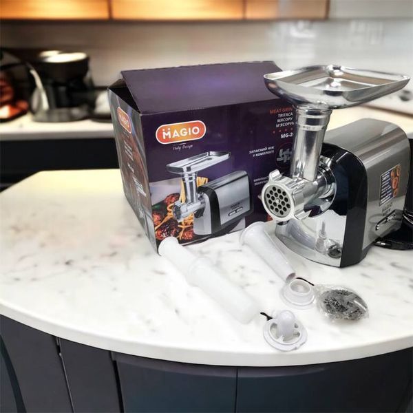 Мясорубка Magio MG-269, 2400 W, мясорубка электрическая металл, мясорубка с металлическим редуктором 00018951 фото