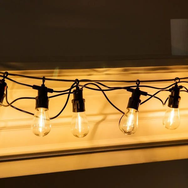 Уличная гирлянда ретро-формата на 10 Led-ламп, длина 5 метров, теплое белое освещение 00024846 фото