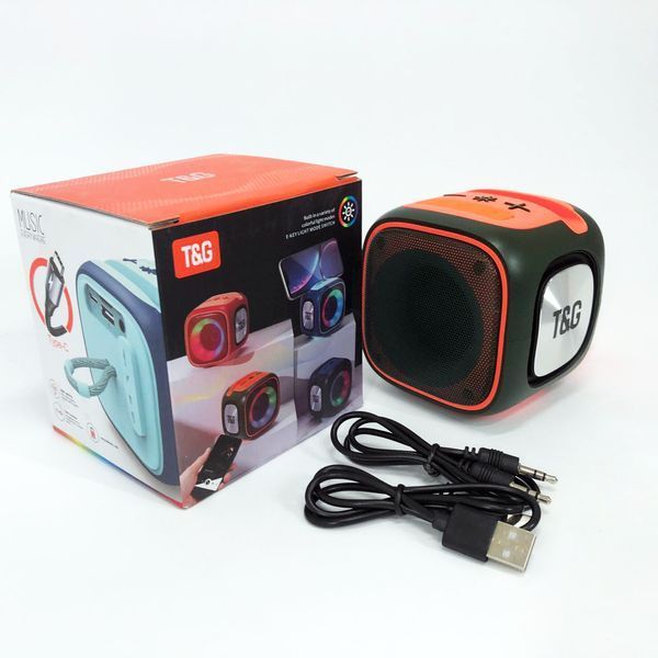 Портативна Bluetooth колонка TG359 7W з підсвічуванням RGB, акумуляторна колонка для музики. Колір: зелений 00017219 фото