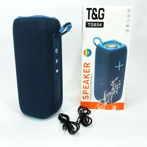 Портативная Bluetooth колонка TG654 8W с подсветкой, Аккумуляторная колонка для музыки. Цвет: синий 00017253 фото