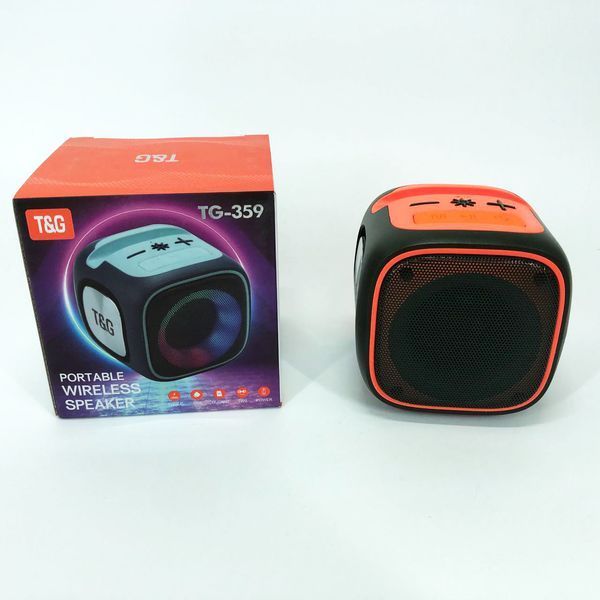 Портативна Bluetooth колонка TG359 7W з підсвічуванням RGB, акумуляторна колонка для музики. Колір: зелений 00017219 фото