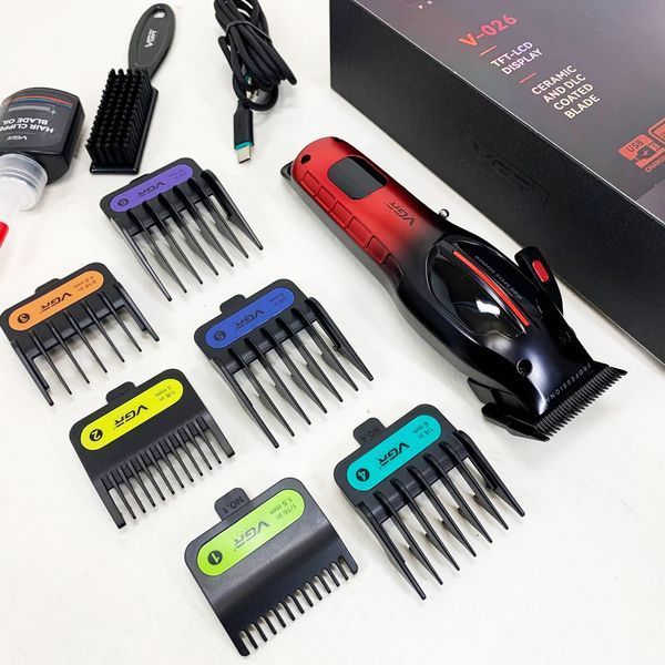 Акумуляторна машинка для стрижки VGR V-026 RED. Колір: червоний 00014901 фото