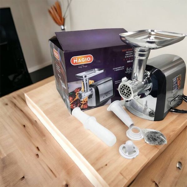 Мясорубка Magio MG-269, 2400 W, мясорубка электрическая металл, мясорубка с металлическим редуктором 00018951 фото