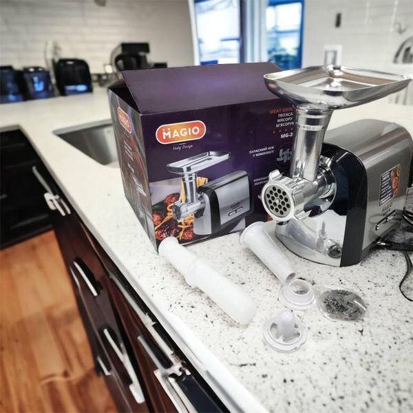Мясорубка Magio MG-269, 2400 W, мясорубка электрическая металл, мясорубка с металлическим редуктором 00018951 фото