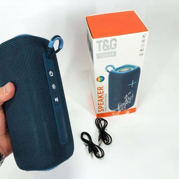 Портативная Bluetooth колонка TG654 8W с подсветкой, Аккумуляторная колонка для музыки. Цвет: синий 00017253 фото