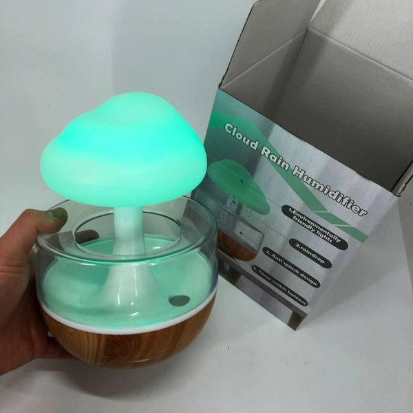 Нічник-зволожувач з ефектом дощу Cloud Rain Humidifier, Аромадіфузор зволожувач повітря для дому 00012668 фото