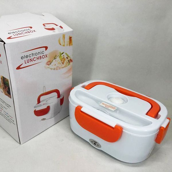 Ланч бокс электрический с подогревом Lunch Heater 220V Pro, контейнер для еды с отсеками. Цвет: оранжевый 00018641 фото