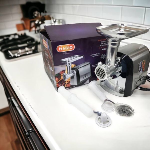 Мясорубка Magio MG-269, 2400 W, мясорубка электрическая металл, мясорубка с металлическим редуктором 00018951 фото