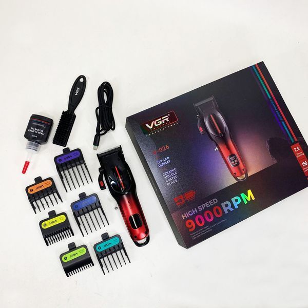 Акумуляторна машинка для стрижки VGR V-026 RED. Колір: червоний 00014901 фото