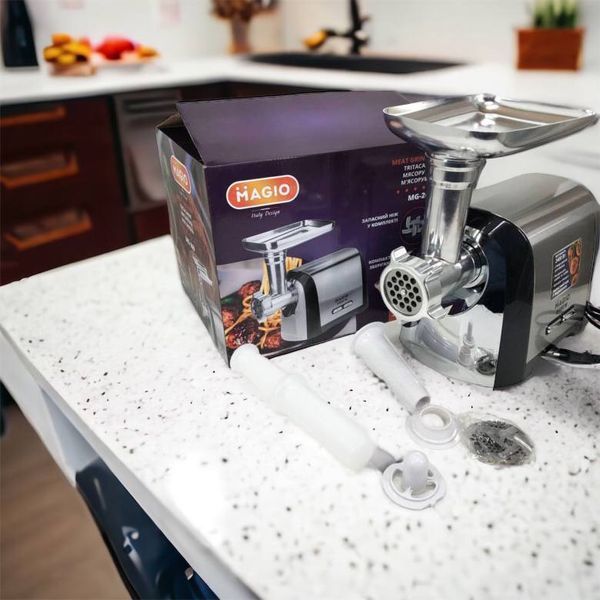 Мясорубка Magio MG-269, 2400 W, мясорубка электрическая металл, мясорубка с металлическим редуктором 00018951 фото