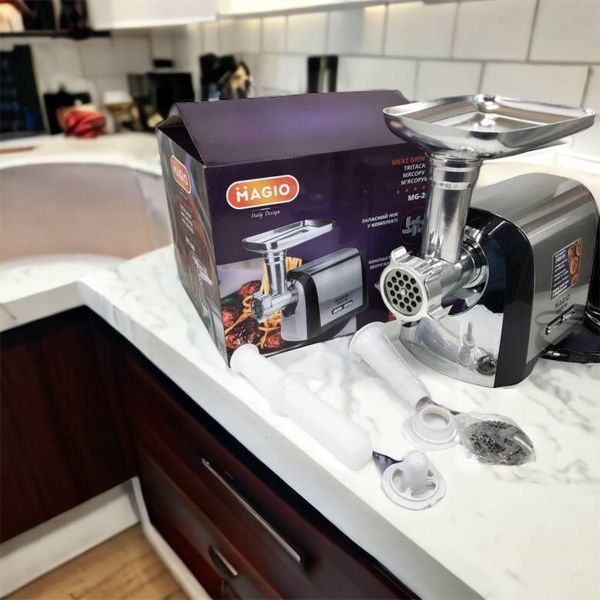 Мясорубка Magio MG-269, 2400 W, мясорубка электрическая металл, мясорубка с металлическим редуктором 00018951 фото