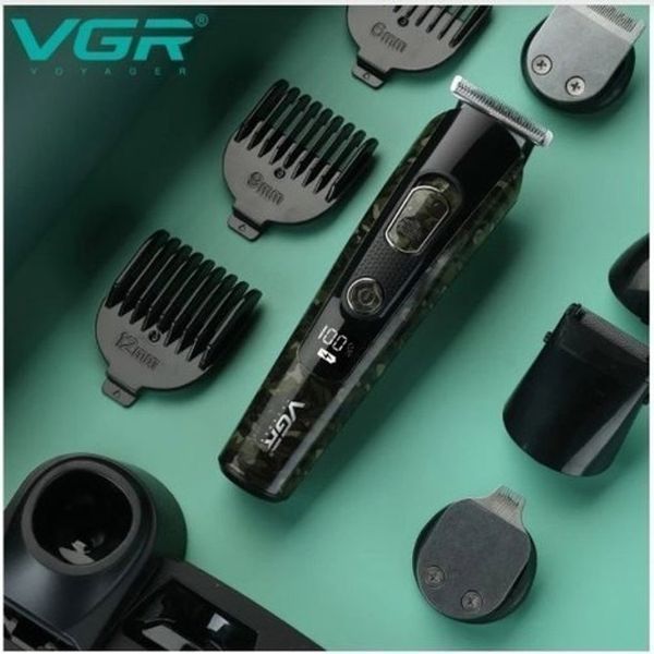 Машинка для стрижки волос, носа, бороды, бритва VGR V-102 5в1 беспроводной триммер с дисплеем 00014504 фото