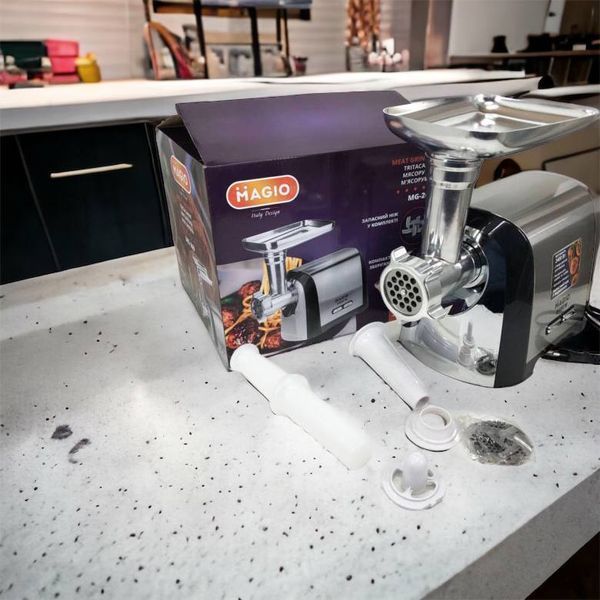 Мясорубка Magio MG-269, 2400 W, мясорубка электрическая металл, мясорубка с металлическим редуктором 00018951 фото