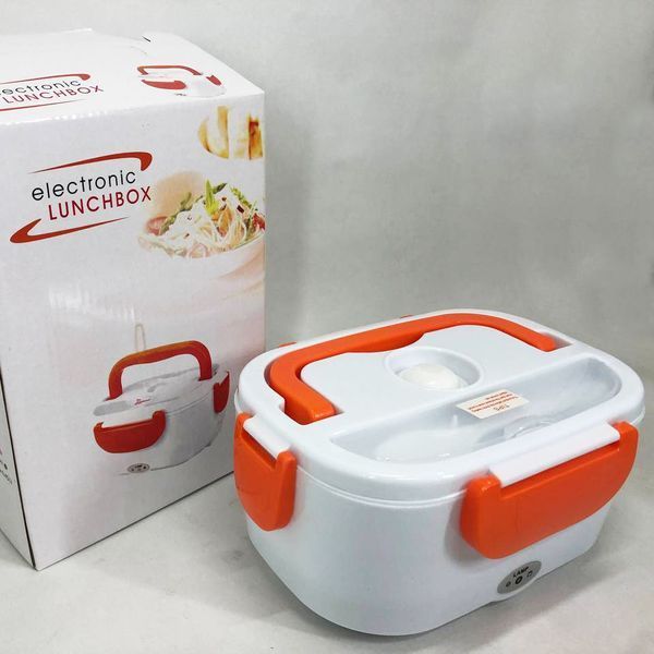 Ланч бокс электрический с подогревом Lunch Heater 220V Pro, контейнер для еды с отсеками. Цвет: оранжевый 00018641 фото