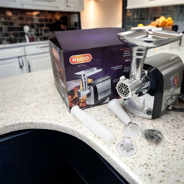 Мясорубка Magio MG-269, 2400 W, мясорубка электрическая металл, мясорубка с металлическим редуктором 00018951 фото