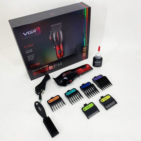 Акумуляторна машинка для стрижки VGR V-026 RED. Колір: червоний 00014901 фото