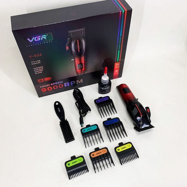 Акумуляторна машинка для стрижки VGR V-026 RED. Колір: червоний 00014901 фото