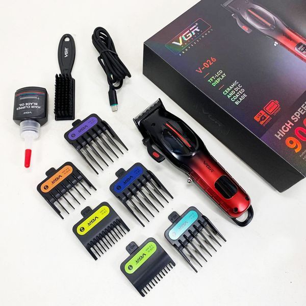 Акумуляторна машинка для стрижки VGR V-026 RED. Колір: червоний 00014901 фото