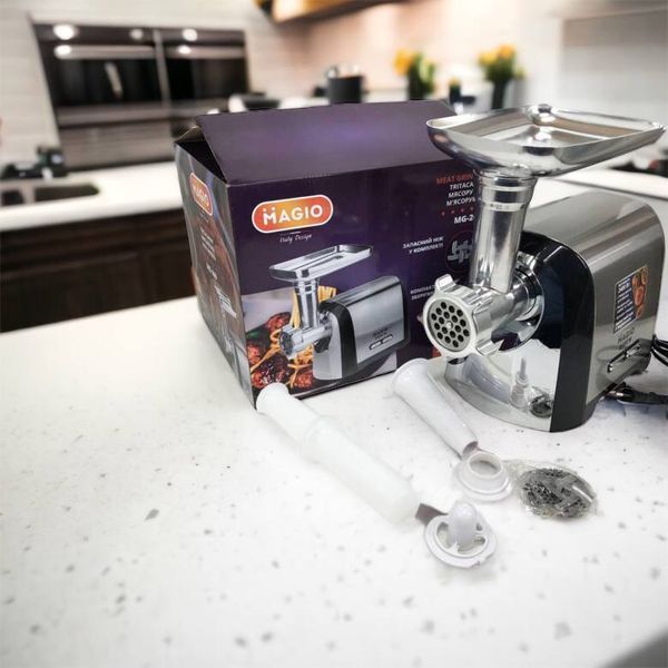 Мясорубка Magio MG-269, 2400 W, мясорубка электрическая металл, мясорубка с металлическим редуктором 00018951 фото