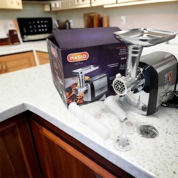 Мясорубка Magio MG-269, 2400 W, мясорубка электрическая металл, мясорубка с металлическим редуктором 00018951 фото