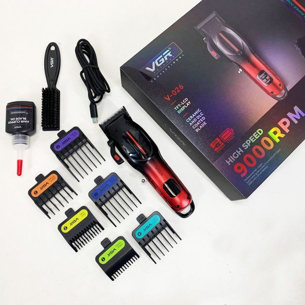 Акумуляторна машинка для стрижки VGR V-026 RED. Колір: червоний 00014901 фото