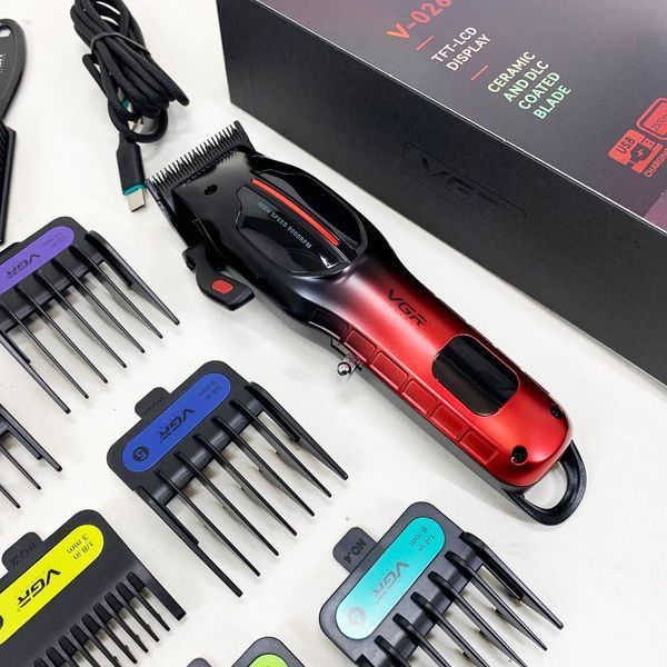 Акумуляторна машинка для стрижки VGR V-026 RED. Колір: червоний 00014901 фото