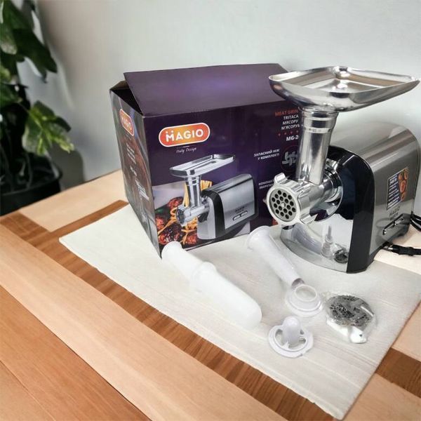 Мясорубка Magio MG-269, 2400 W, мясорубка электрическая металл, мясорубка с металлическим редуктором 00018951 фото