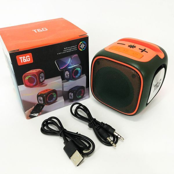 Портативна Bluetooth колонка TG359 7W з підсвічуванням RGB, акумуляторна колонка для музики. Колір: зелений 00017219 фото