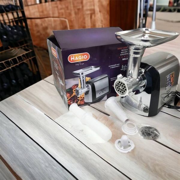 Мясорубка Magio MG-269, 2400 W, мясорубка электрическая металл, мясорубка с металлическим редуктором 00018951 фото
