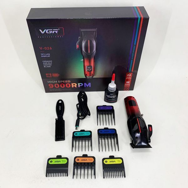 Акумуляторна машинка для стрижки VGR V-026 RED. Колір: червоний 00014901 фото