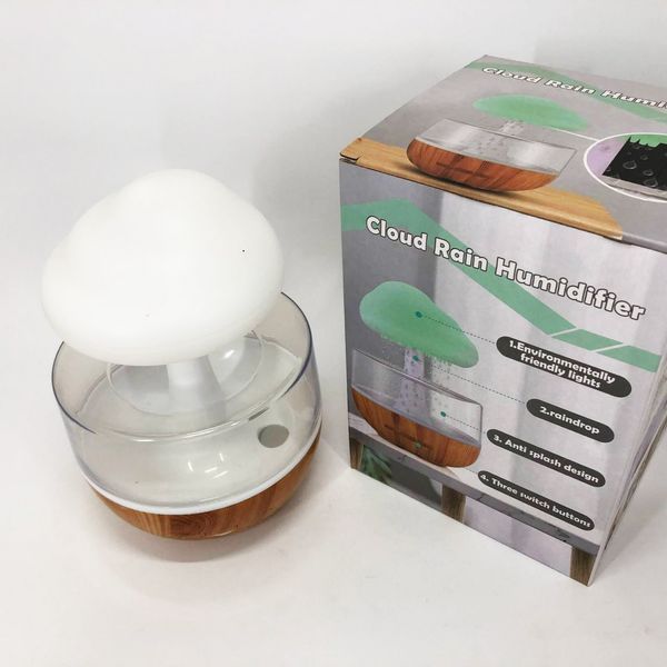 Нічник-зволожувач з ефектом дощу Cloud Rain Humidifier, Аромадіфузор зволожувач повітря для дому 00012668 фото