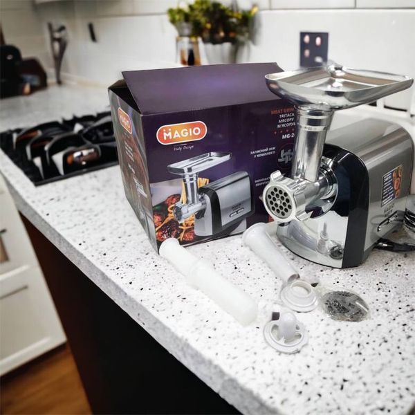 Мясорубка Magio MG-269, 2400 W, мясорубка электрическая металл, мясорубка с металлическим редуктором 00018951 фото