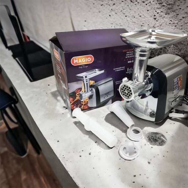 Мясорубка Magio MG-269, 2400 W, мясорубка электрическая металл, мясорубка с металлическим редуктором 00018951 фото