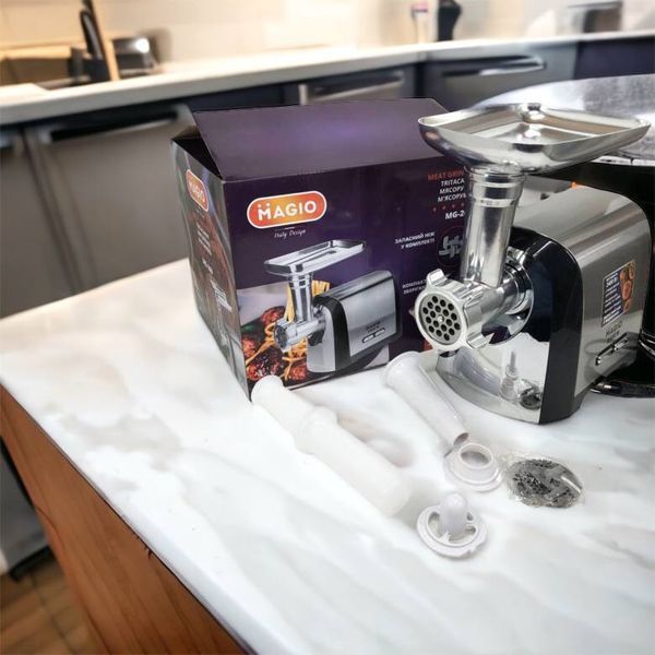 Мясорубка Magio MG-269, 2400 W, мясорубка электрическая металл, мясорубка с металлическим редуктором 00018951 фото