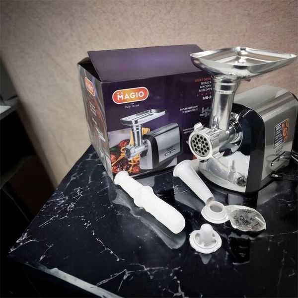 Мясорубка Magio MG-269, 2400 W, мясорубка электрическая металл, мясорубка с металлическим редуктором 00018951 фото