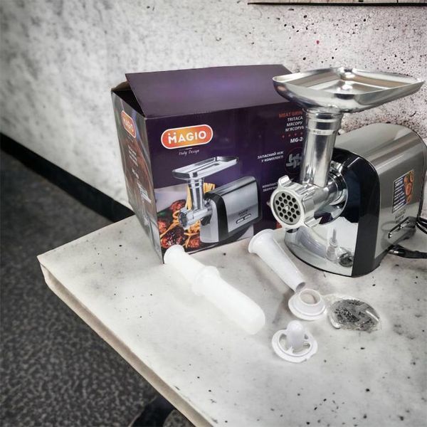 Мясорубка Magio MG-269, 2400 W, мясорубка электрическая металл, мясорубка с металлическим редуктором 00018951 фото