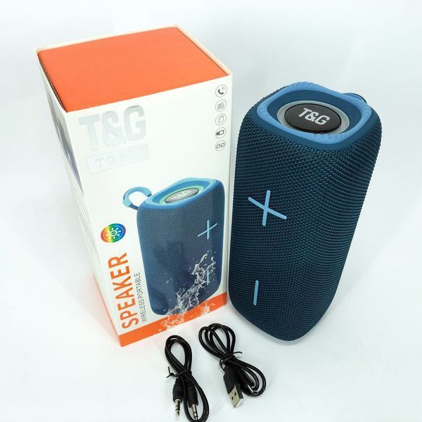 Портативная Bluetooth колонка TG654 8W с подсветкой, Аккумуляторная колонка для музыки. Цвет: синий 00017253 фото
