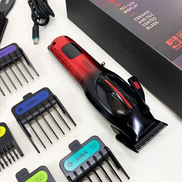 Акумуляторна машинка для стрижки VGR V-026 RED. Колір: червоний 00014901 фото