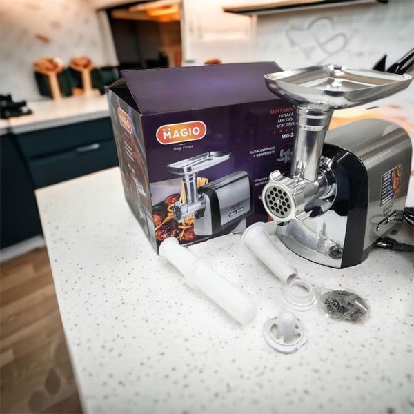 Мясорубка Magio MG-269, 2400 W, мясорубка электрическая металл, мясорубка с металлическим редуктором 00018951 фото