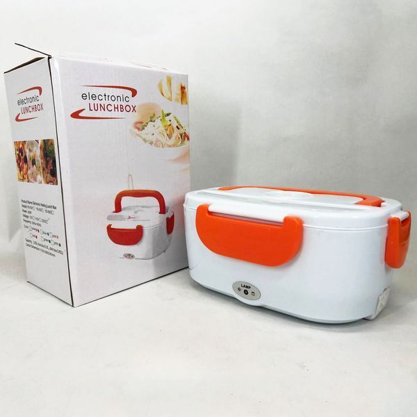 Ланч бокс электрический с подогревом Lunch Heater 220V Pro, контейнер для еды с отсеками. Цвет: оранжевый 00018641 фото