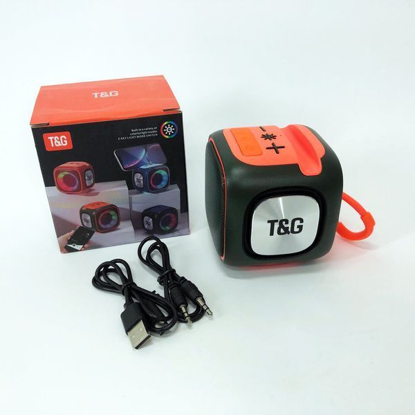 Портативна Bluetooth колонка TG359 7W з підсвічуванням RGB, акумуляторна колонка для музики. Колір: зелений 00017219 фото
