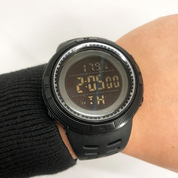 Часы наручные мужские SKMEI 1681BKBK ALL BLACK, армейские часы противоударные. Цвет: черный 00022052 фото
