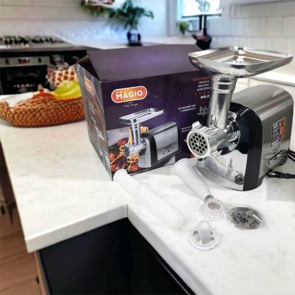 Мясорубка Magio MG-269, 2400 W, мясорубка электрическая металл, мясорубка с металлическим редуктором 00018951 фото